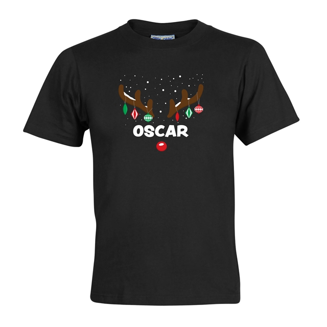 Reindeer Antlers Personalised Christmas T-Shirt - Child