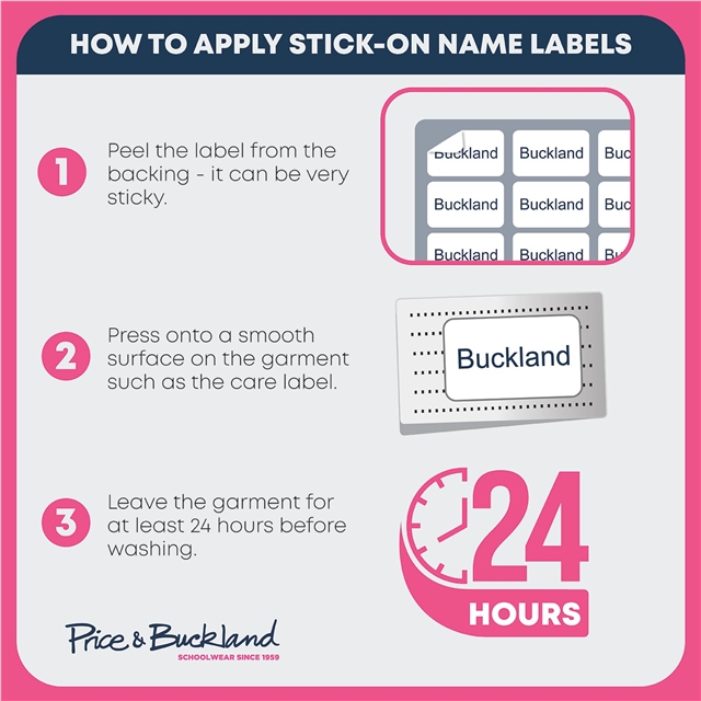 Stick On Name Labels - 20 Per Pack