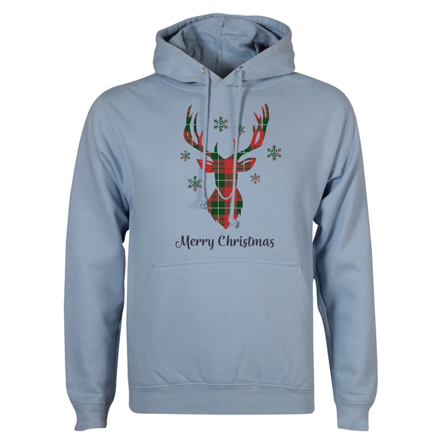 Tartan Reindeer Christmas Hoodie - Adult
