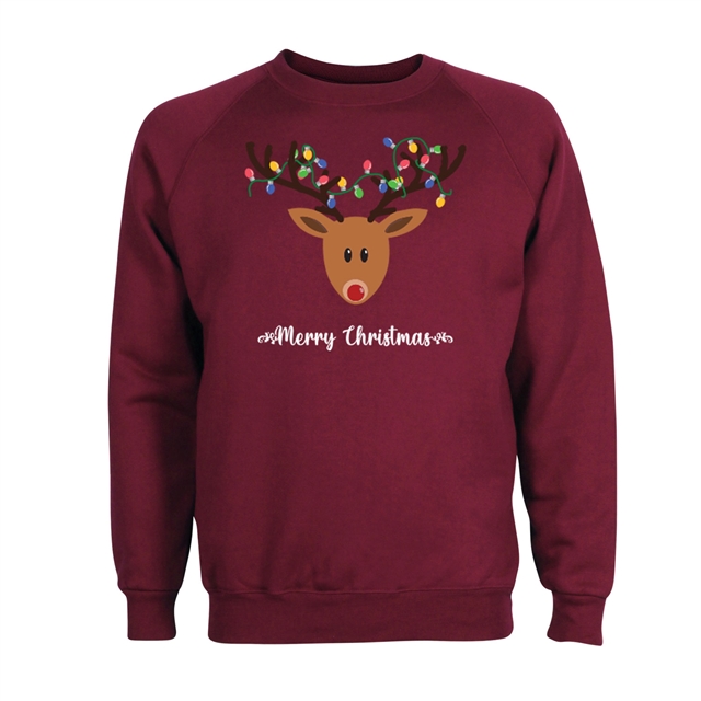 Reindeer Fairy Lights Christmas Sweatshirt - Adult