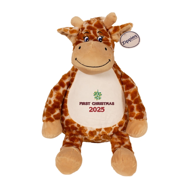 Personalisable First Christmas Giraffe Soft Toy