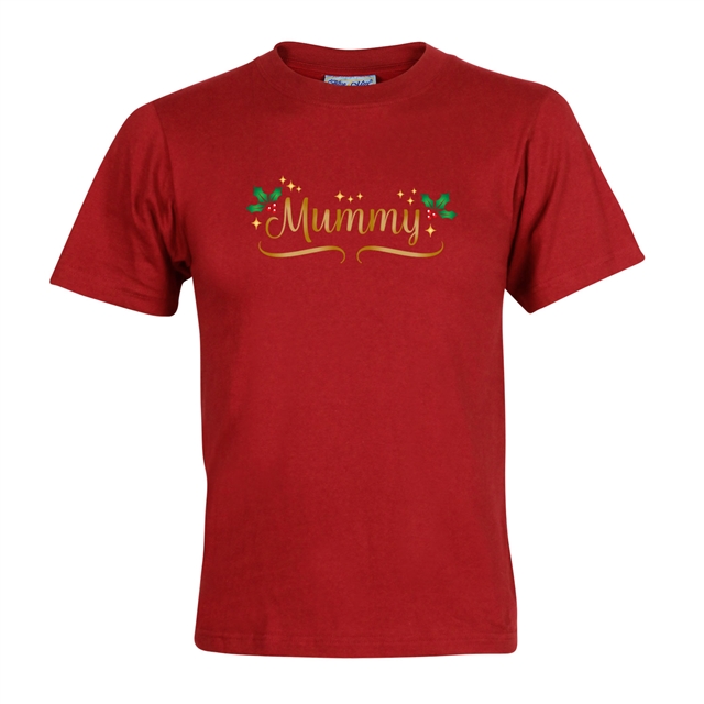 Personalised Metallic Name & Holly Christmas T-Shirt - Child