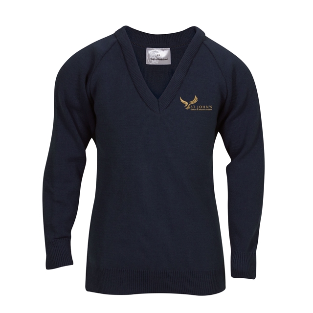 St John’s Church of England Academy V Neck Jumper- 28" to 36"
