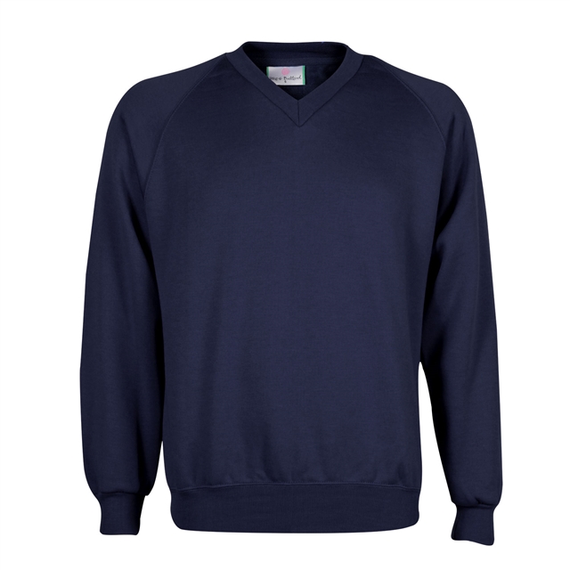 Navy V-Neck School Sweatshirt