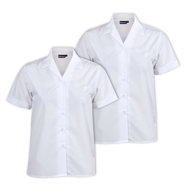 Short Sleeve Revere Blouse - Twin Pack