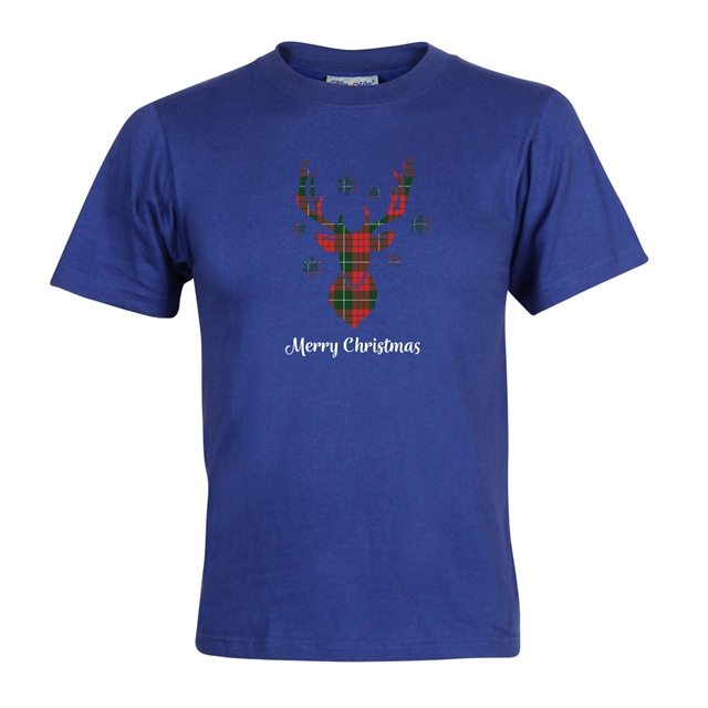 Tartan Reindeer Christmas T-Shirt - Adult