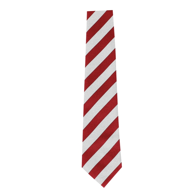 Red White Broad Stripe Tie