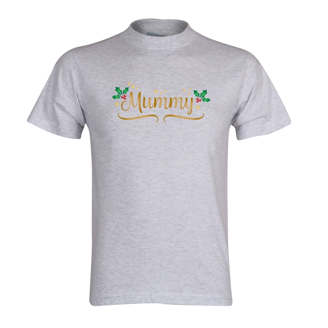Personalised Metallic Name & Holly Christmas T-Shirt - Child