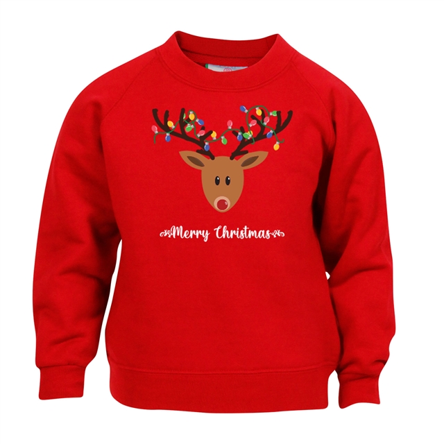 Reindeer Fairy Lights Christmas Sweatshirt - Child