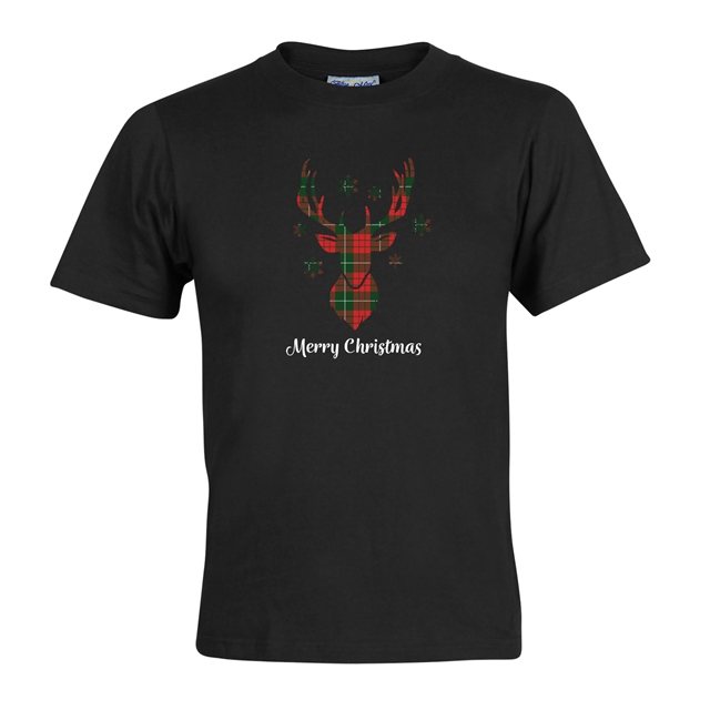 Tartan Reindeer Christmas T-Shirt - Child