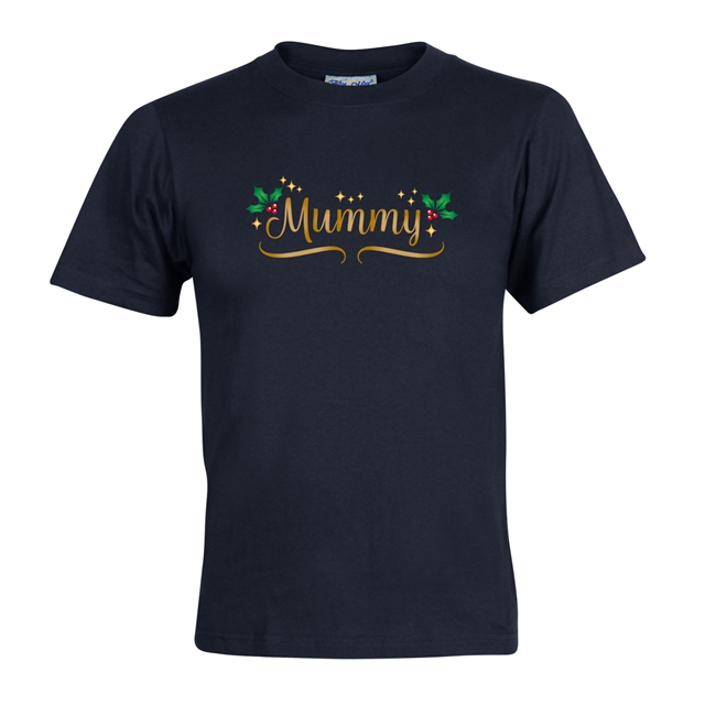 Personalised Metallic Name & Holly Christmas T-Shirt - Child