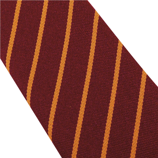 Maroon Gold Thin Stripe School Tie