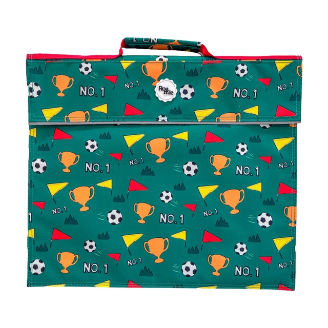 Roamie football design school book bag made from 100% recycled plastic bottles