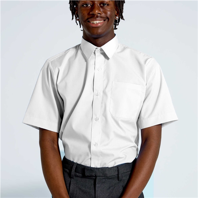 White Short Sleeve School Shirt - Twin Pack 