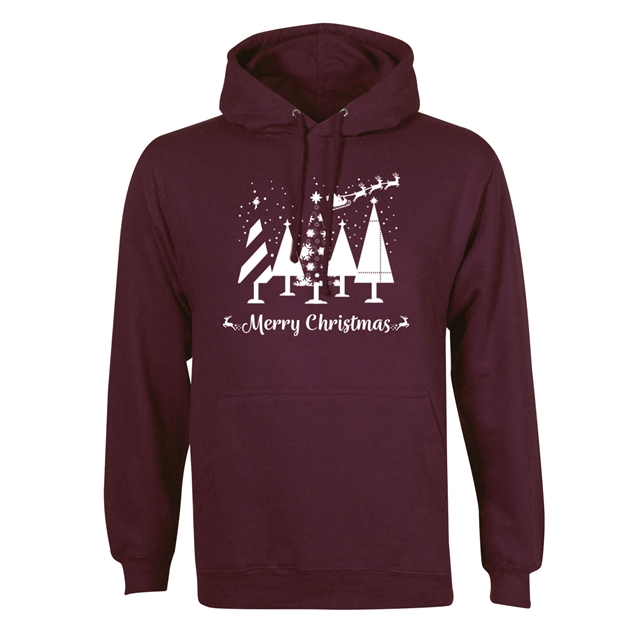 Merry Christmas Trees Hoodie - Adult