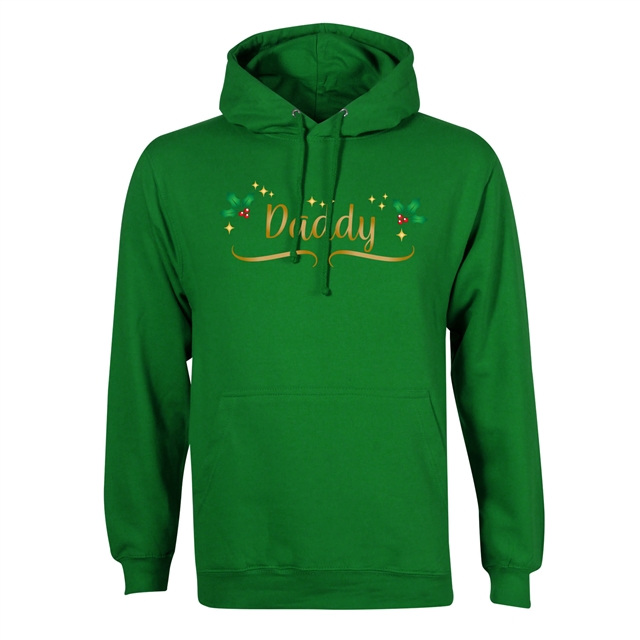 Personalised Metallic Name & Holly Christmas Hoodie - Adult