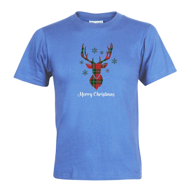 Tartan Reindeer Christmas T-Shirt - Adult