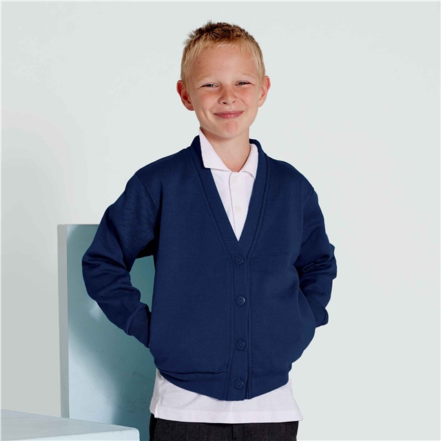 Navy School Sweatshirt Cardigan