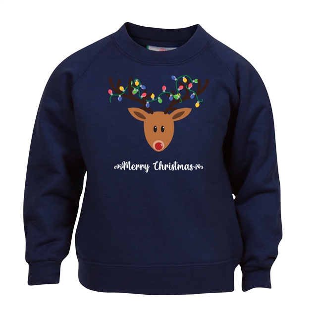 Reindeer Fairy Lights Christmas Sweatshirt - Child