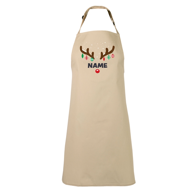 Reindeer Antlers Personalised Christmas Apron - Adult