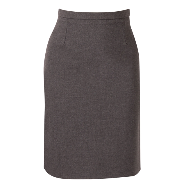 Grey Straight School Skirt
