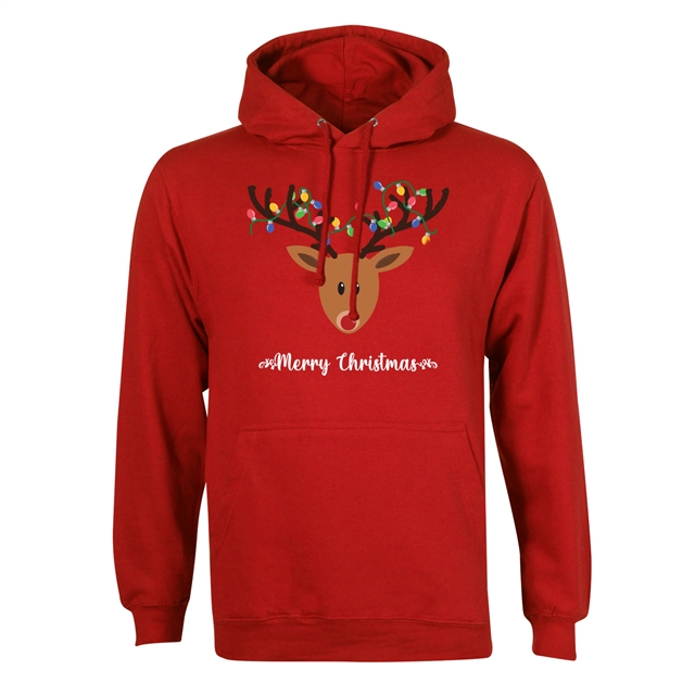 Reindeer Fairy Lights Christmas Hoodie - Adult