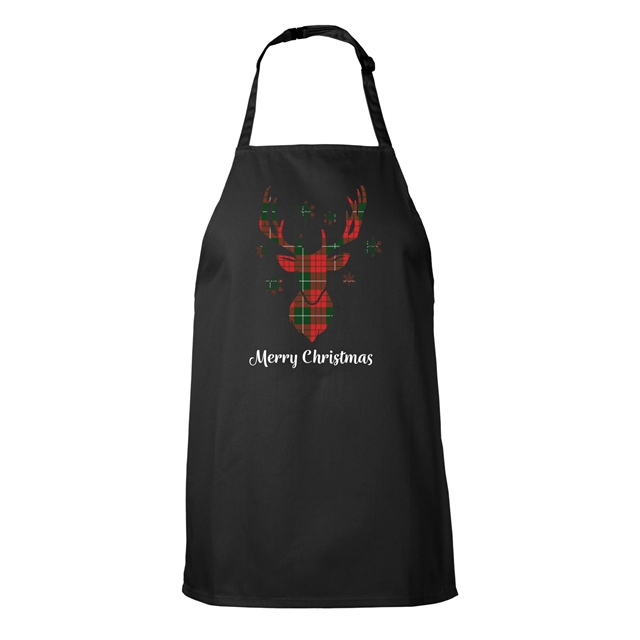Tartan Reindeer Christmas Apron - Child