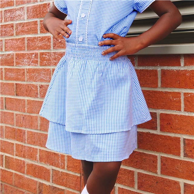 Gingham Tiered School Skirt