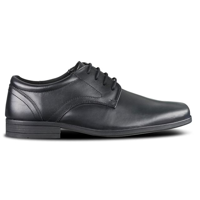 Senior Boys Black Lace Up Leather School Shoes