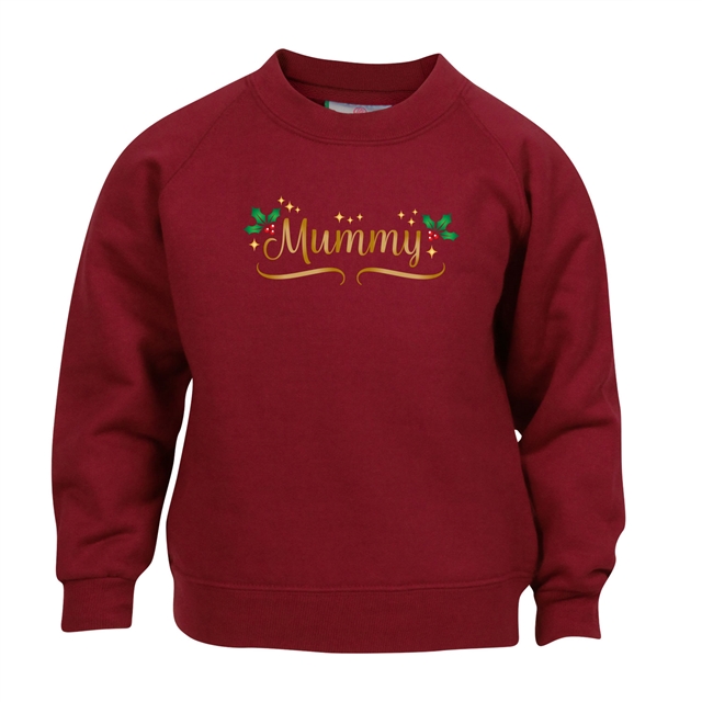 Personalised Metallic Name & Holly Christmas Sweatshirt - Child