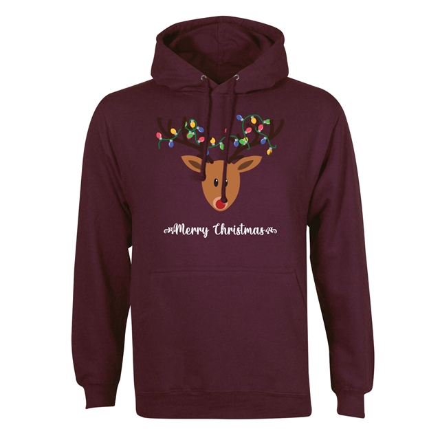 Reindeer Fairy Lights Christmas Hoodie - Adult