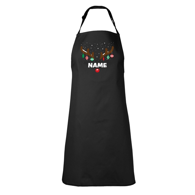 Reindeer Antlers Personalised Christmas Apron - Adult