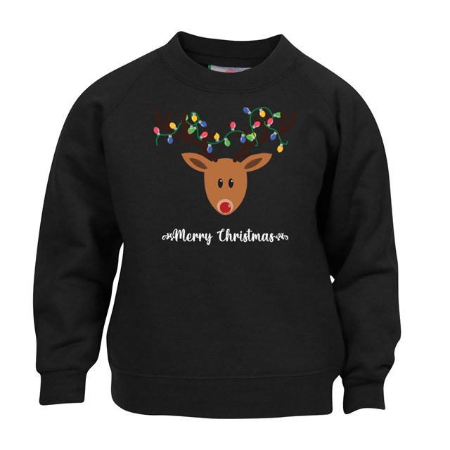 Reindeer Fairy Lights Christmas Sweatshirt - Child