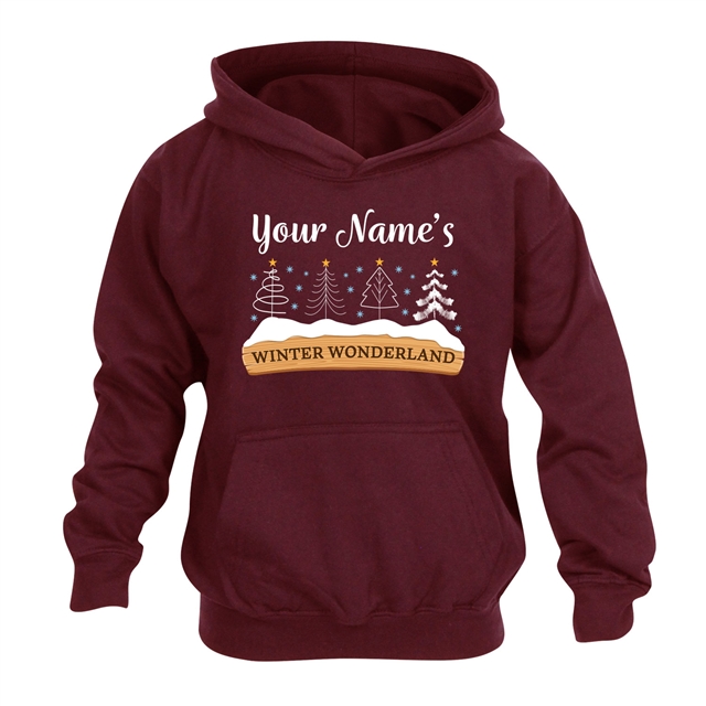 Personalised Winter Wonderland Christmas Hoodie - Child