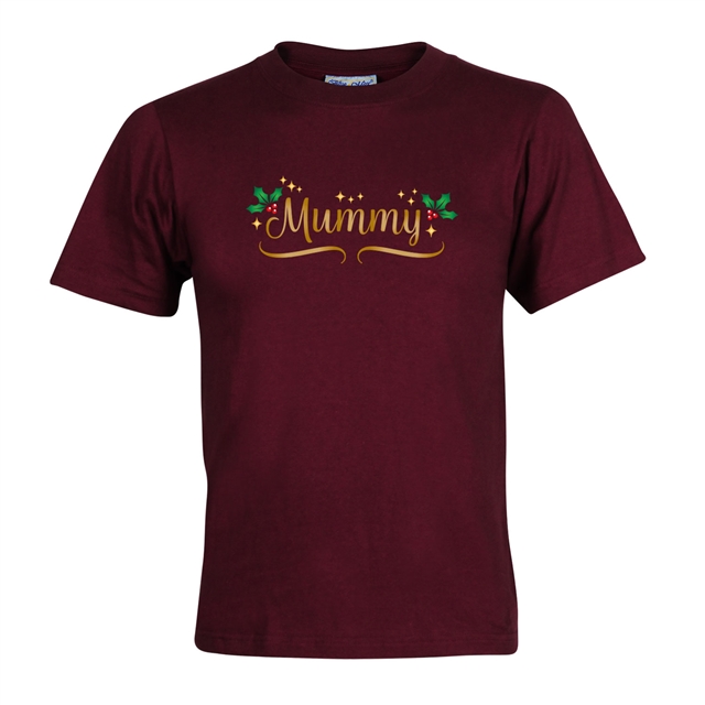 Personalised Metallic Name & Holly Christmas T-Shirt - Child