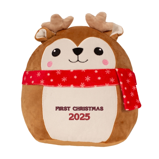 Personalisable First Christmas Reindeer Soft Toy
