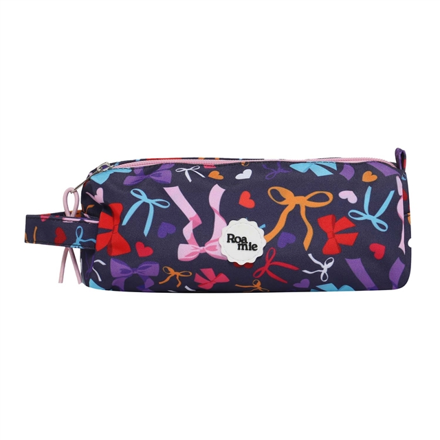 Roamie bows print kids school pencil case made from 100% recycled plastic bottles