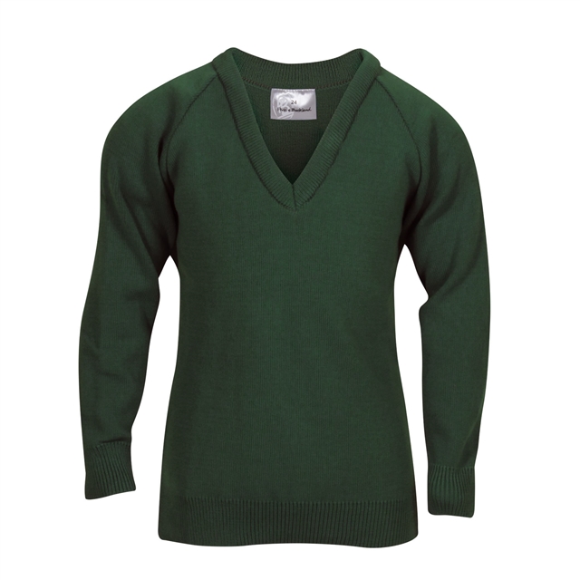 Bottle Green V-Neck School Jumper