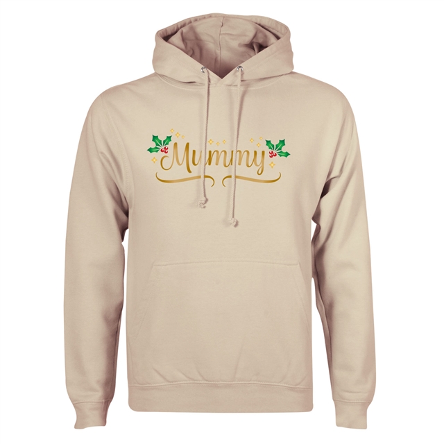 Personalised Metallic Name & Holly Christmas Hoodie - Adult