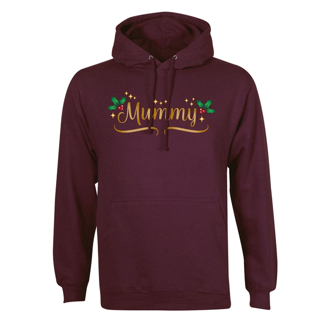 Personalised Metallic Name & Holly Christmas Hoodie - Adult