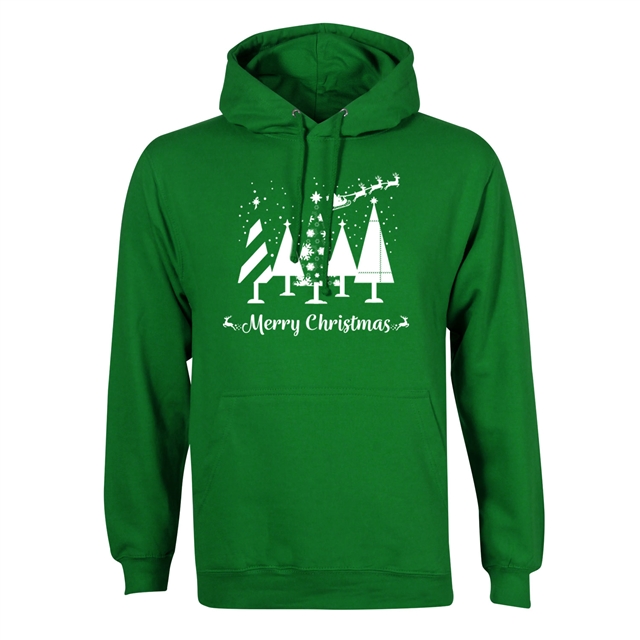 Merry Christmas Trees Hoodie - Adult