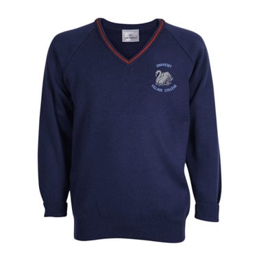 Swavesey Village College Knitted V-Neck Jumper with Stripe | Price