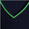 The Swan School Knitted V-Neck Jumper with Stripe