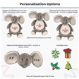 Personalisable First Christmas Elephant Soft Toy
