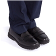 Girls Black Leather Loafer School Shoes