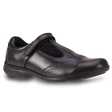 Junior Girls Black T-Bar Leather Shoes