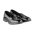 Girls Black Patent Loafer School Shoes