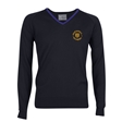 Backwell Secondary School V-Neck Jumper with Stripe - Cotswold (Navy/DkRoyal)