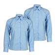 Sky Long Sleeve School Blouse - Twin Pack