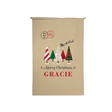 Merry Christmas Trees Personalised Christmas Stocking Gift Sack - Small